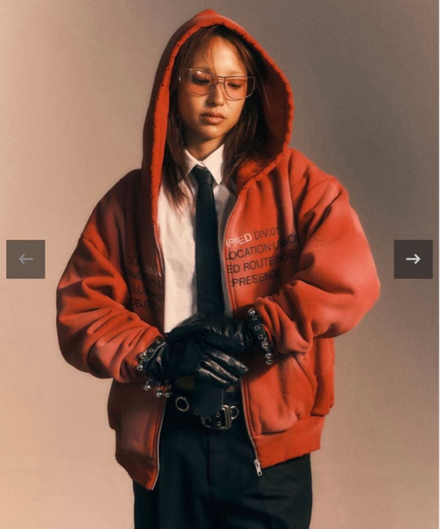 トップス unmapped Dust fade hoodie / red