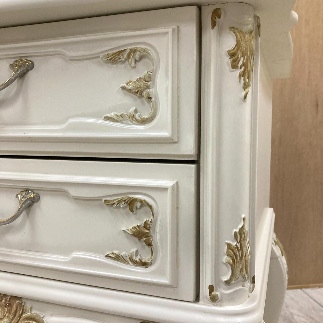 姫系　猫脚　サイドチェスト　ナイトテーブル　ロココ調　A