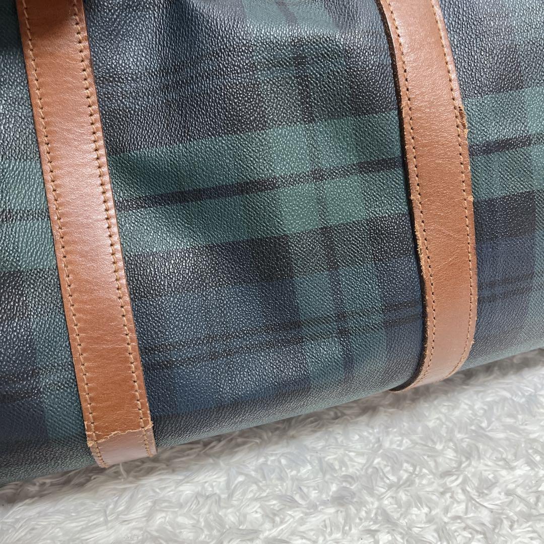 ポロラルフローレン　PVC ボストンバッグ　大容量　グリーン　チェック