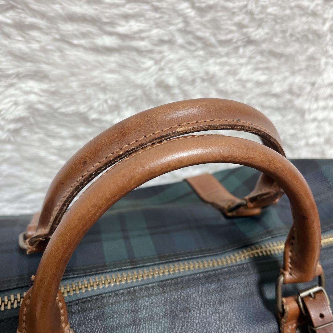 ポロラルフローレン　PVC ボストンバッグ　大容量　グリーン　チェック