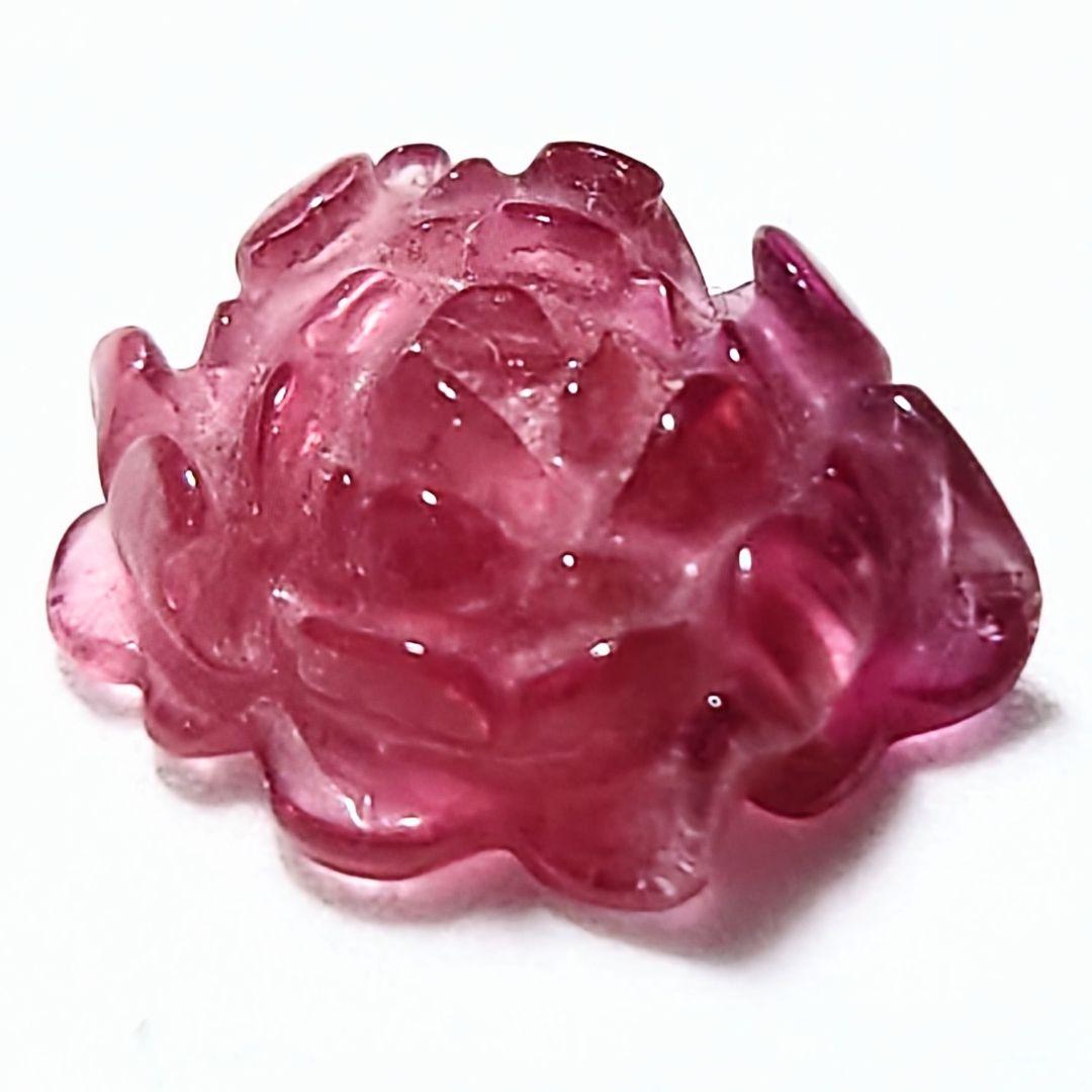 ★ピンクトルマリン 大粒薔薇型ビーズ(SA+)