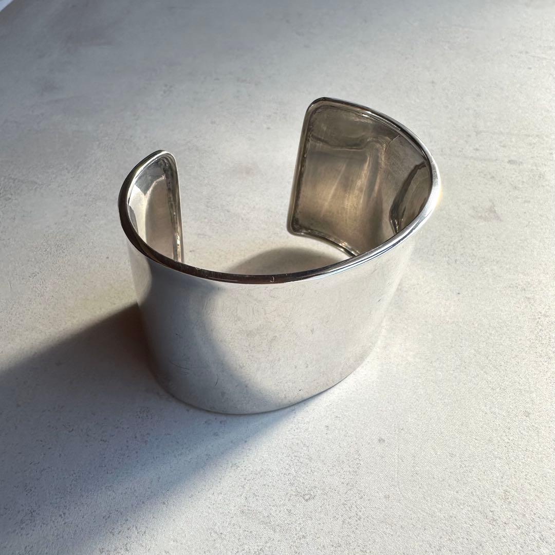 美品！Silver Wide Cuff Bangleブレスレット