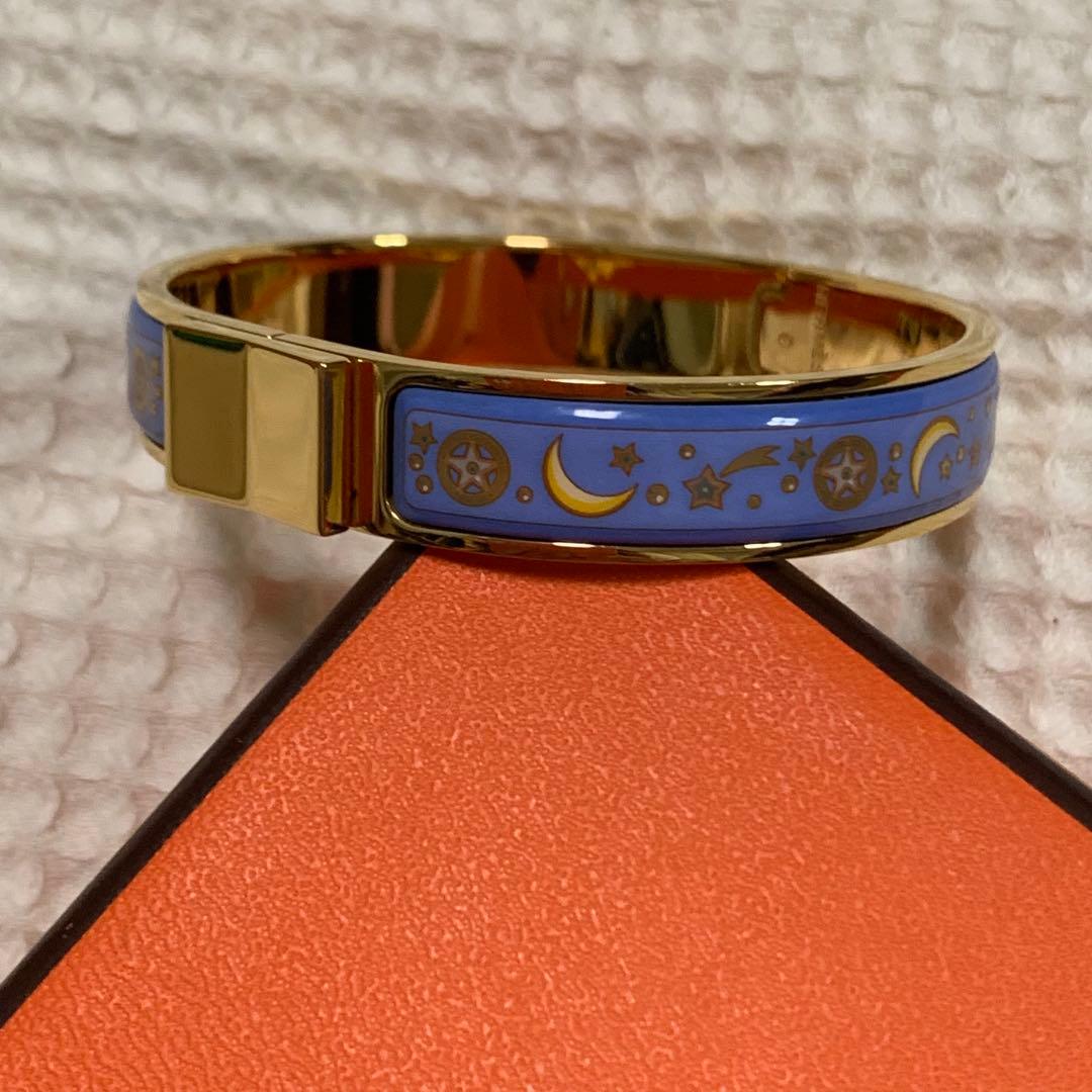 ＊R さま＊専用　HERMES エマイユ　バングル　七宝焼　ブルー　月　星