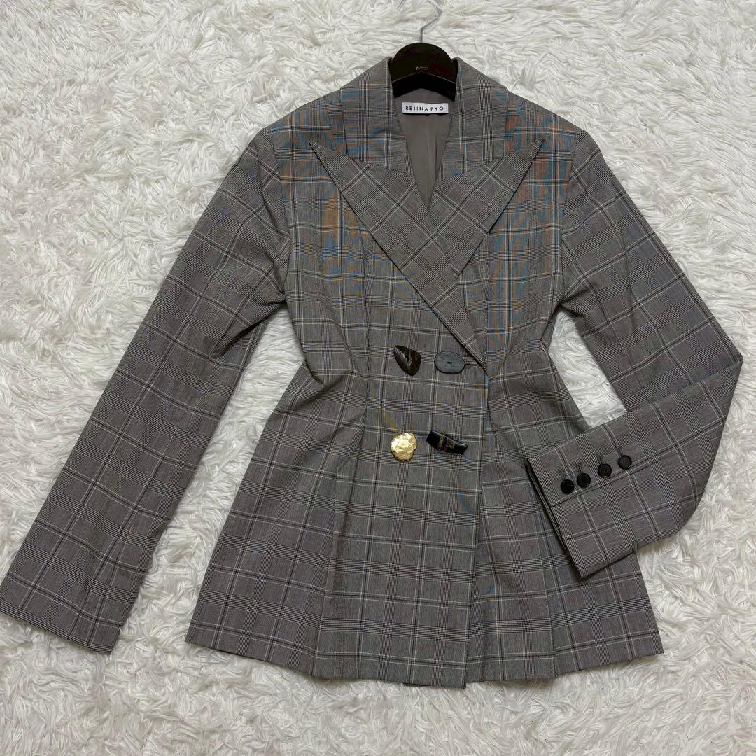 ◎極美品 レジーナピョー NICOLE JACKET M相当ブラックチェック 1