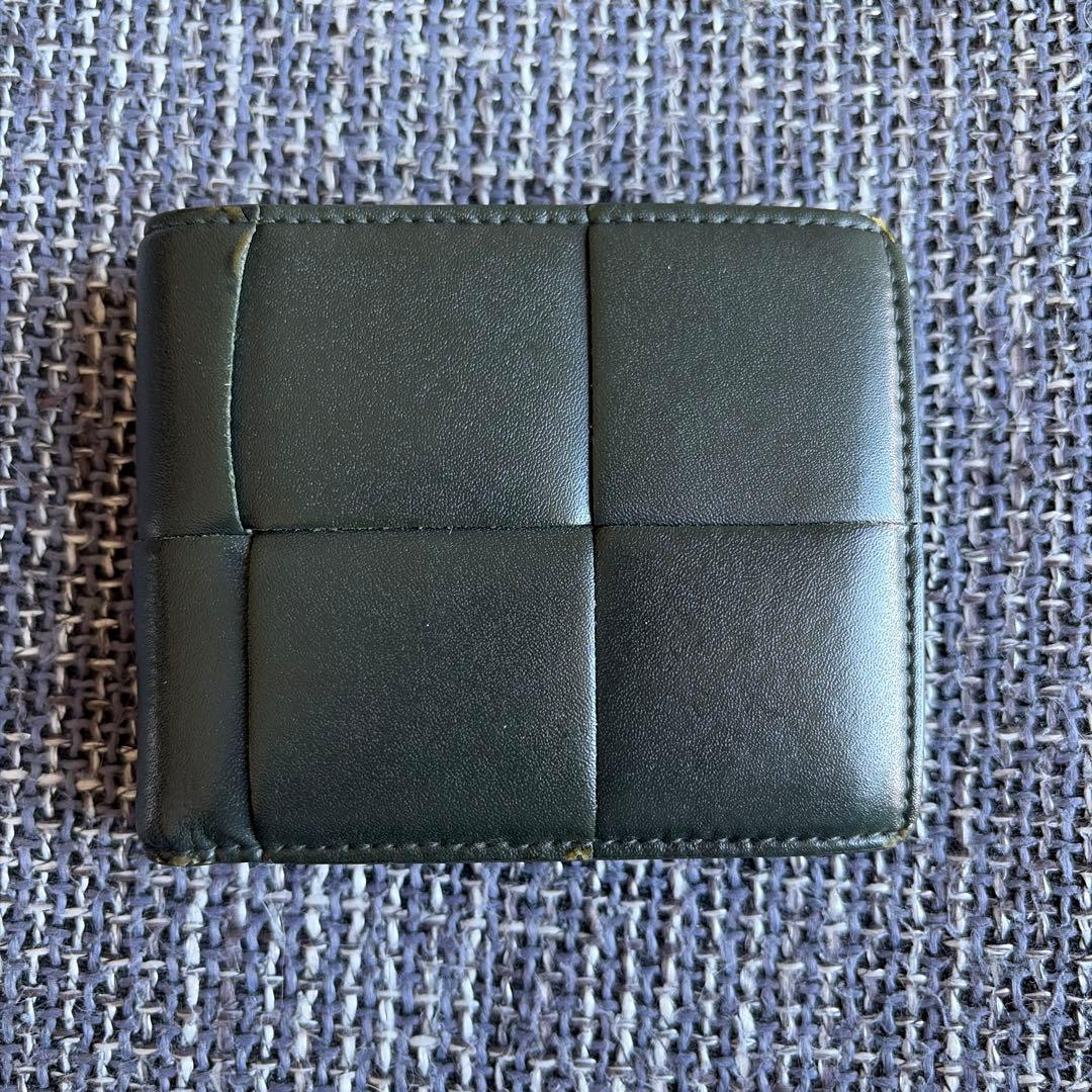 ボッテガヴェネタ イントレチャート 二つ折り財布 レザー グリーン