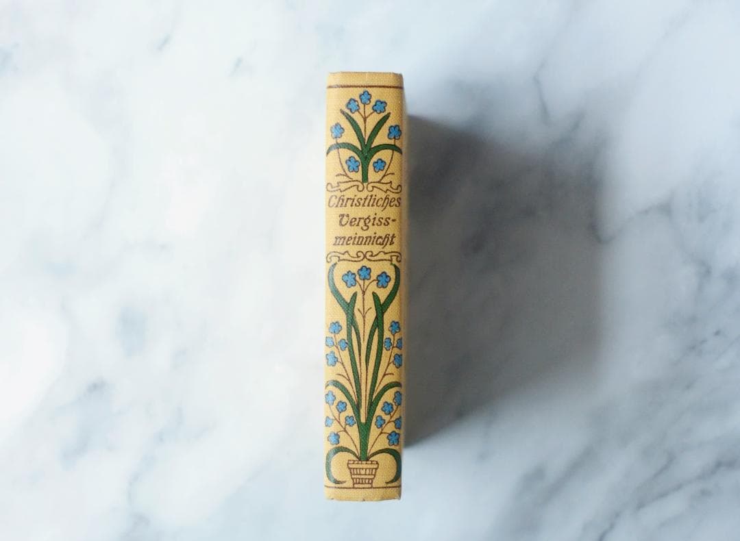 ドイツ 古書 アンティーク クリスチャン 勿忘草のメモリアルブック 洋書