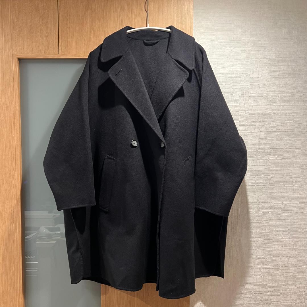 22aw Beauty & Youth リバー ポンチョ コート ネイビー S