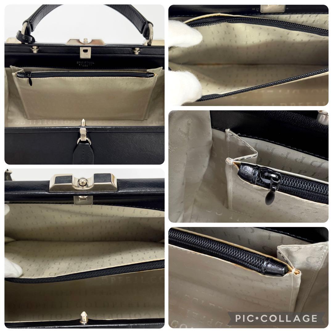 ゴールドファイル　ハンドバッグ　ショルダーバッグ　レザー　2WAY　ブラック