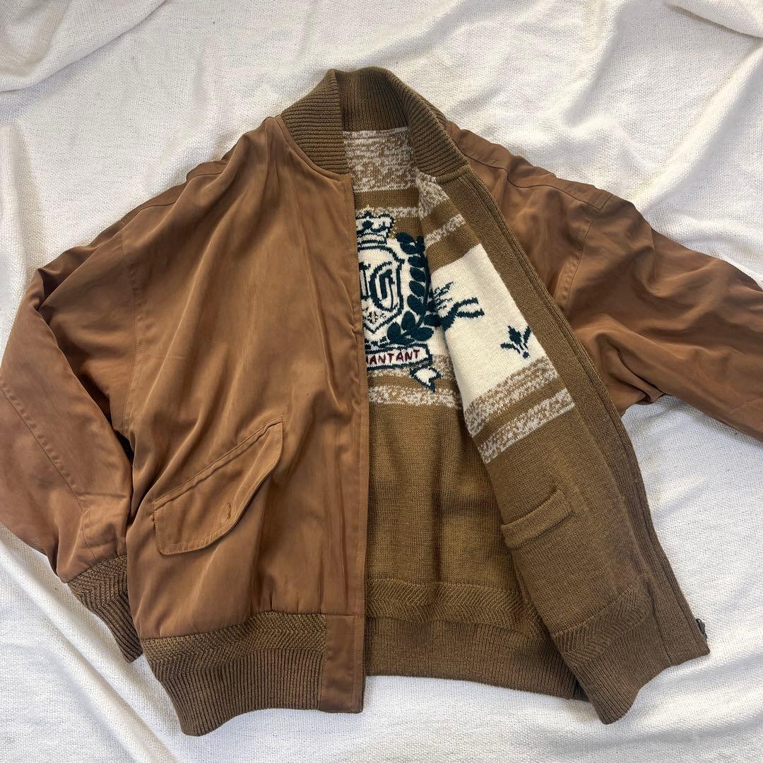 Lui Chantant リバーシブル ニットブルゾン 馬柄