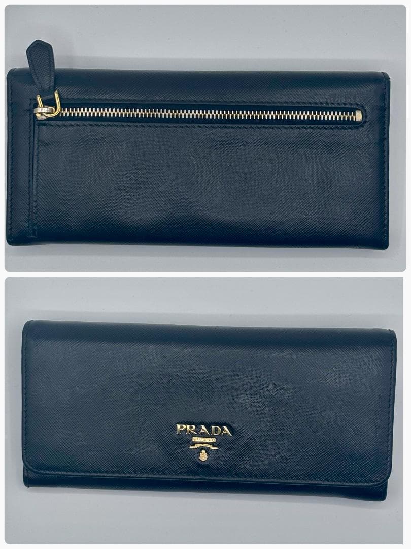 極美品 【箱付き】✨プラダ 長財布 サフィアーノレザー ゴールド金具 本革 黒