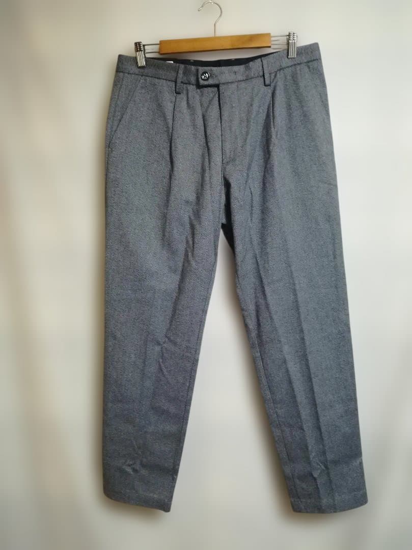 新品 HUGO BOSS 1プリーツ ウールスラックス グレー サイズ48