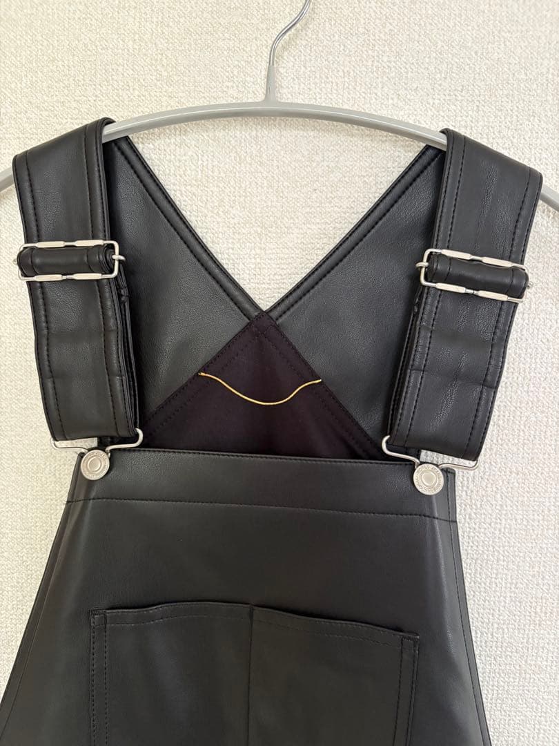 L'Appartement アパルトモン レザーオーバーオールスカート34サイズ