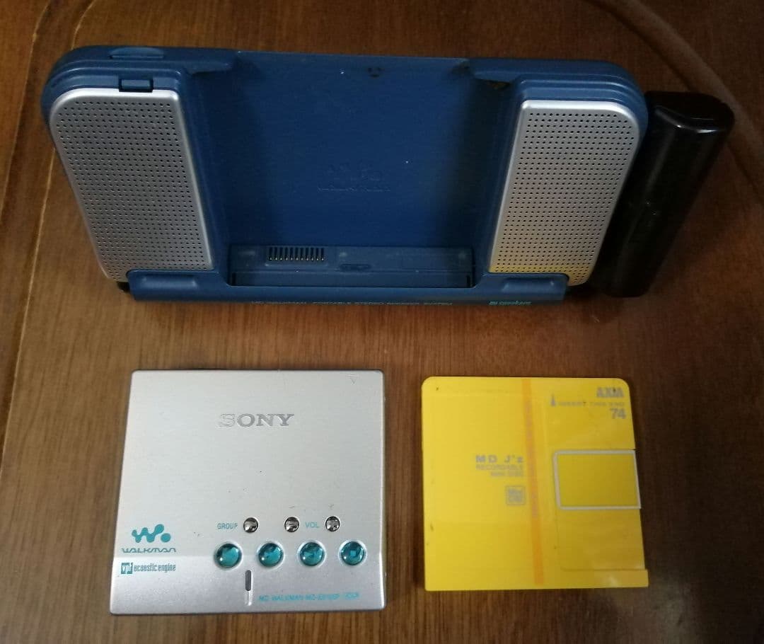 音確認済　SONY MDウォークマン MZ-E810SP 電池箱 スピーカー付き
