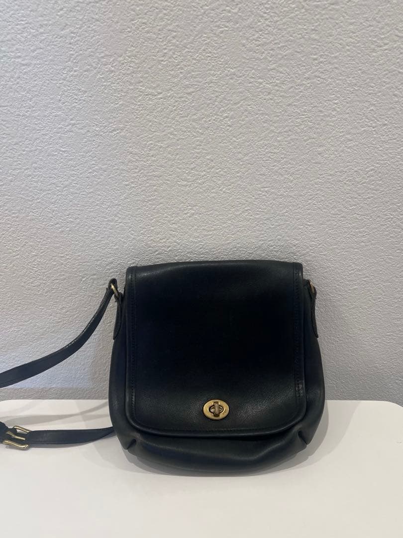 オールドコーチ　レザーショルダーバッグ OLD COACH 黒　ヴィンテージ