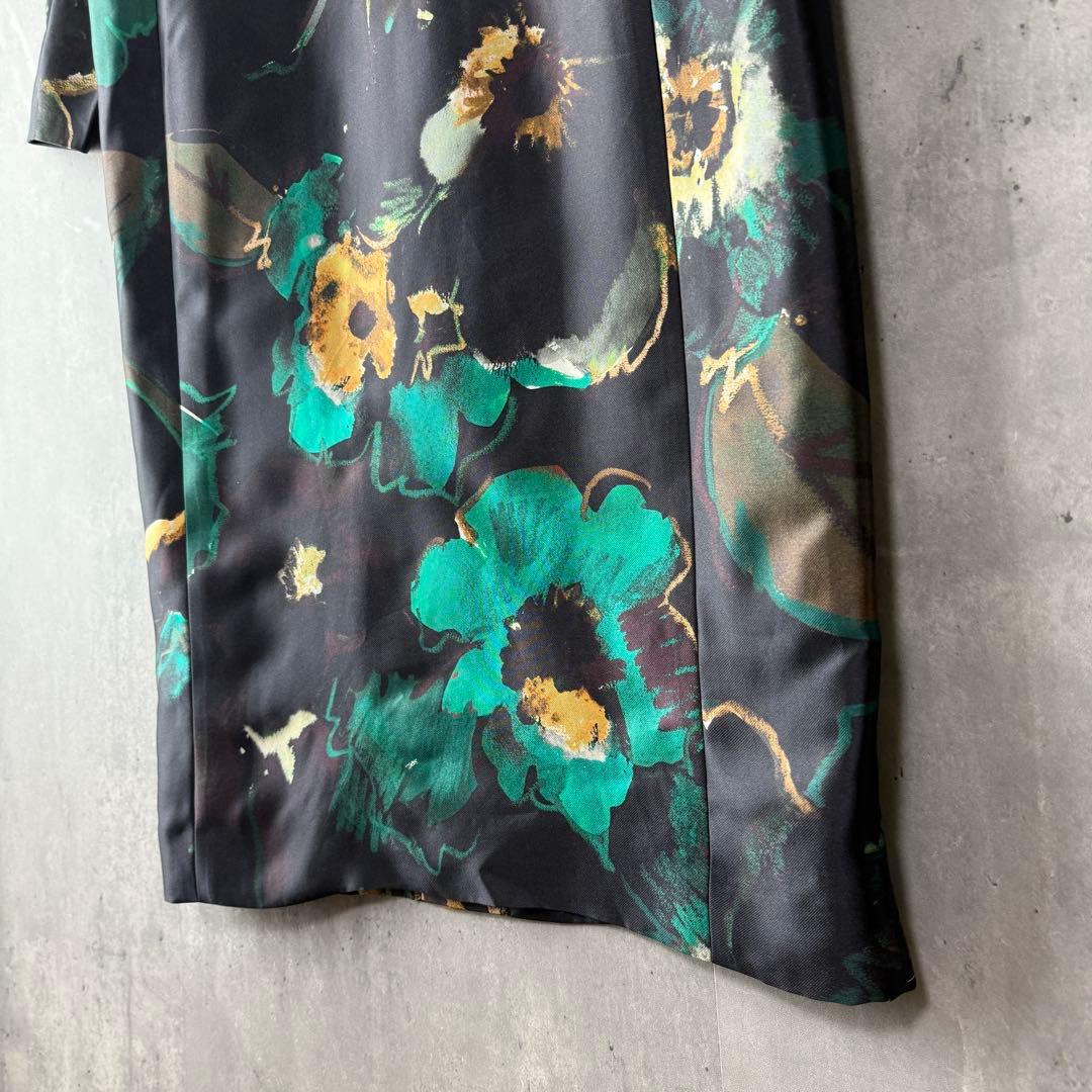 ヨシエイナバ yoshie inaba 総柄サテンワンピース 希少 サンプル品