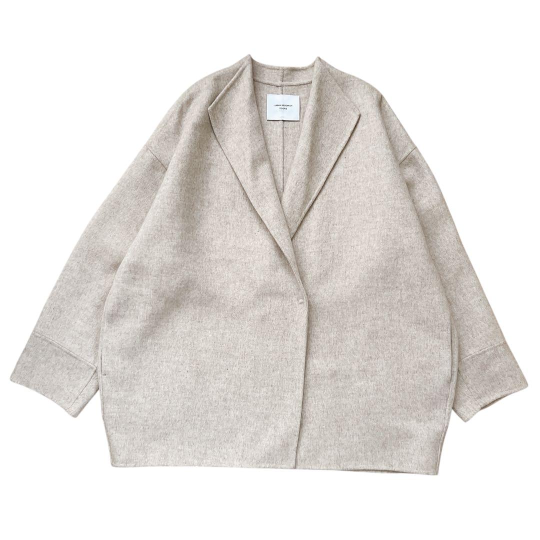 URBAN RESEARCH DOORS　ウールミドルガウンコート　ベージュ
