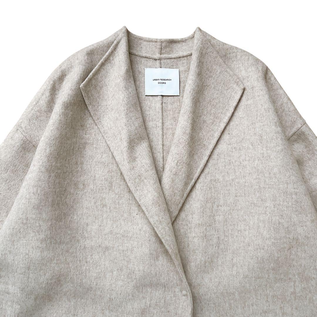 URBAN RESEARCH DOORS　ウールミドルガウンコート　ベージュ