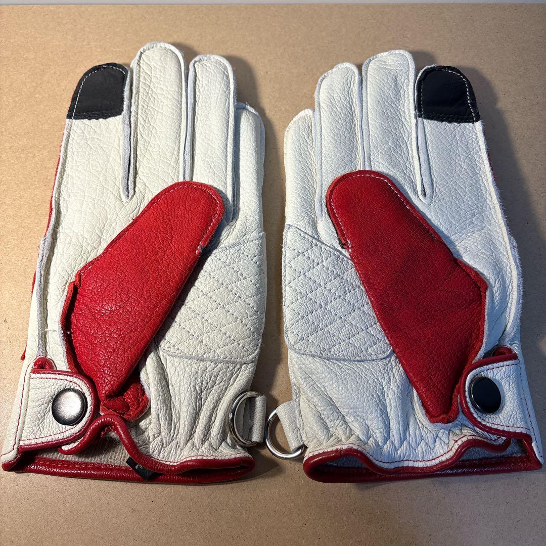 専用ページ鹿革　Lサイズ ファイヤーパターン　レザーバイクグローブ　黒