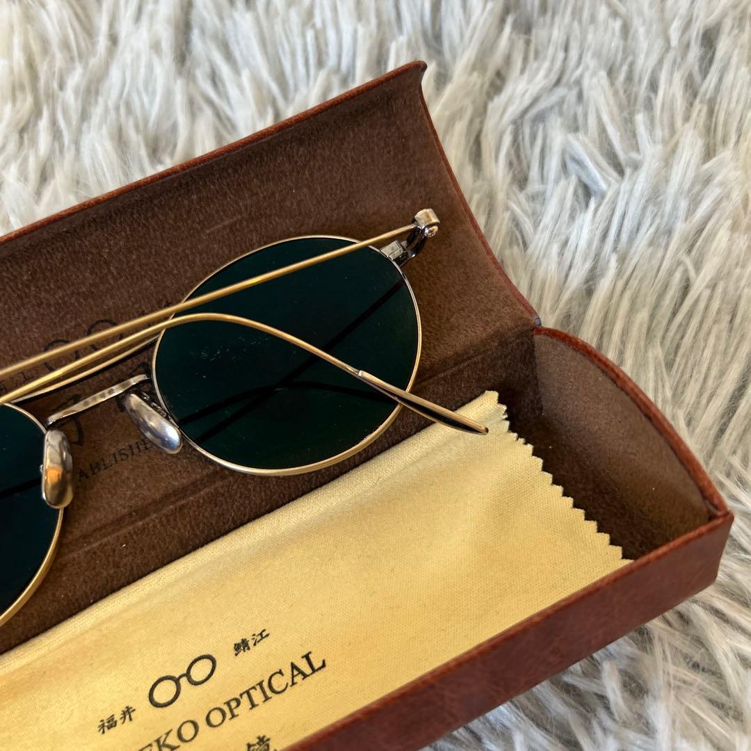 【美品】金子眼鏡 52□20-14 ダブルブリッジサングラス KMS-03