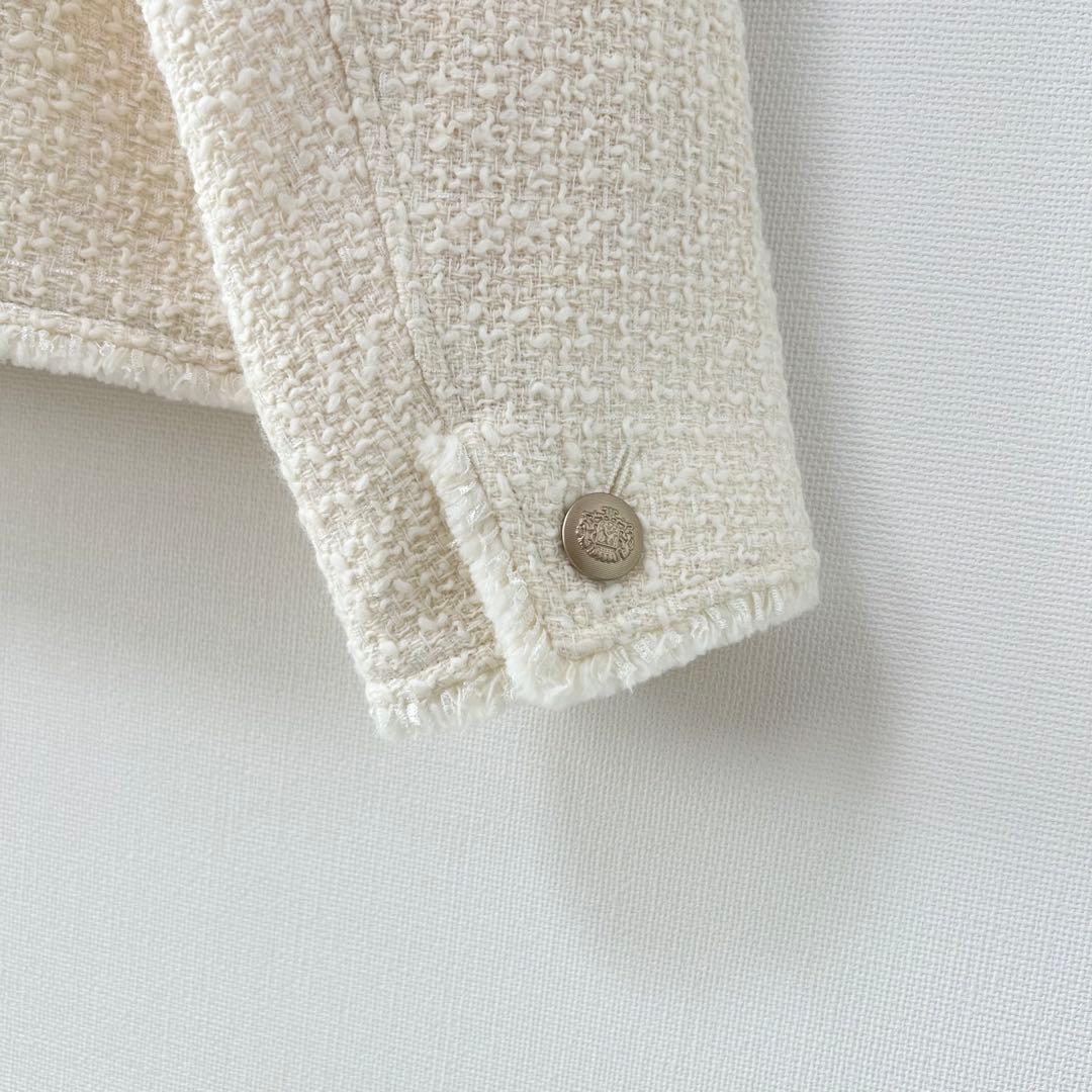 2024✨23区 GIOLICA カラーミックスツイード ジャケット　ホワイト