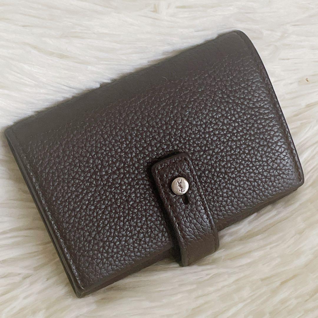 美品✨サンローラン　キーケース　6連　キーリング　レザー　ダークブラウン