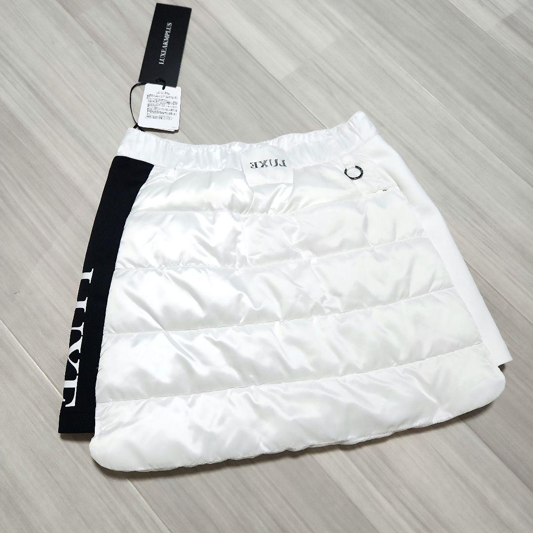 新品未使用☆LUXEAKMPLUS☆ゴルフサイドロゴ中綿セットアップM黒白