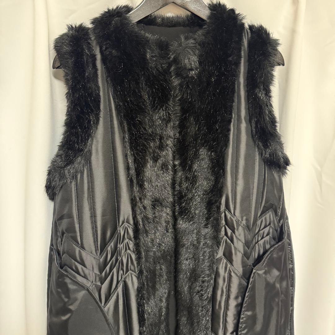 美品　ノワールケイニノミヤ　中綿刺繍ロングベスト　コート　キルティング　XS