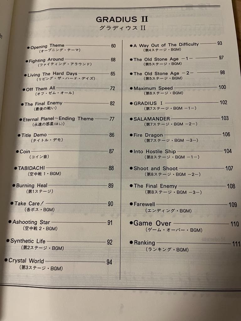★楽譜/グラディウスⅡ&Ⅲ/ピアノソロ&キーボード/ゲームミュージック/コナミ