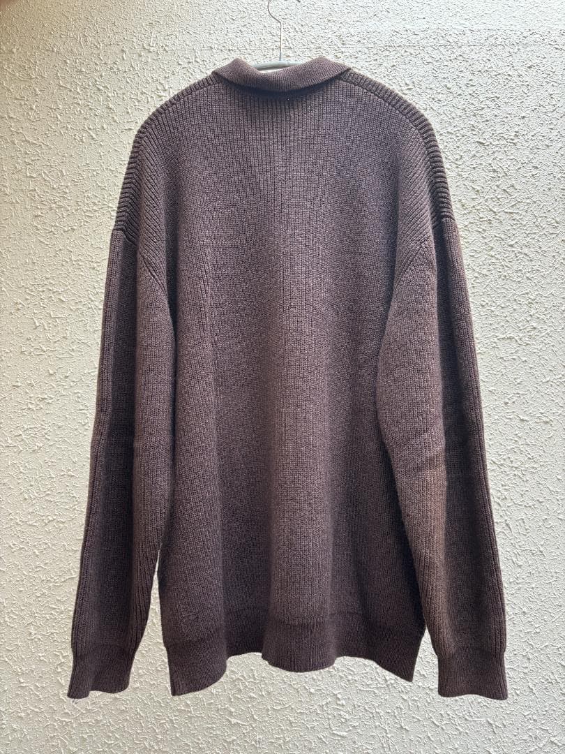 【値下げ中！】Steven Alan ニットポロシャツ　ダークブラウンMサイズ