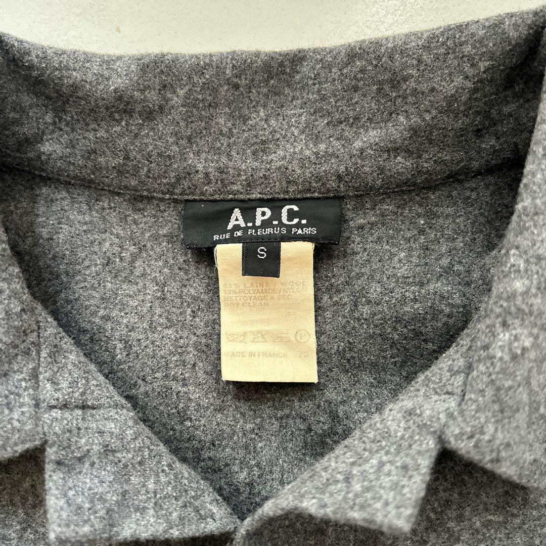 トップス 90s A.P.C. skipper knit polo gray