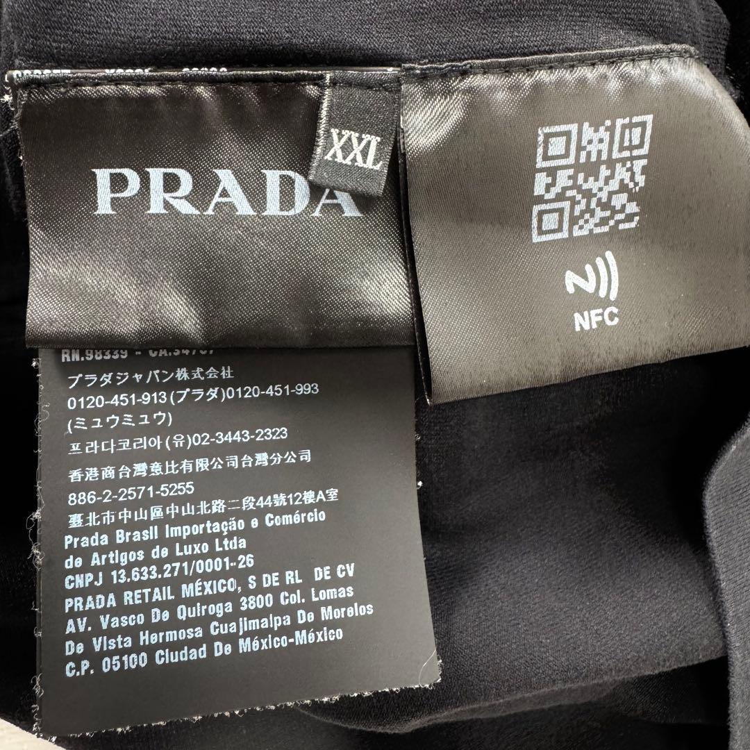 PRADA プラダ 胸ポケ ロゴ ポロシャツ XXL ブラック
