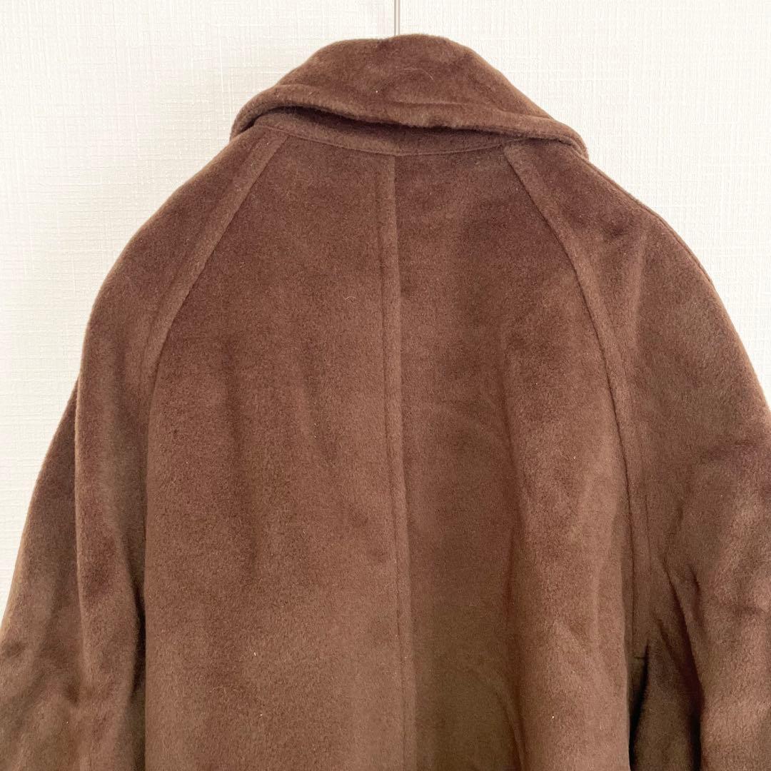 マックスマーラ ウール ロングコート【44】ブラウン 白タグ