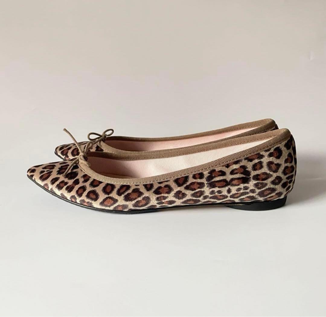 reppetto レオパードバレエシューズ、フラットシューズ