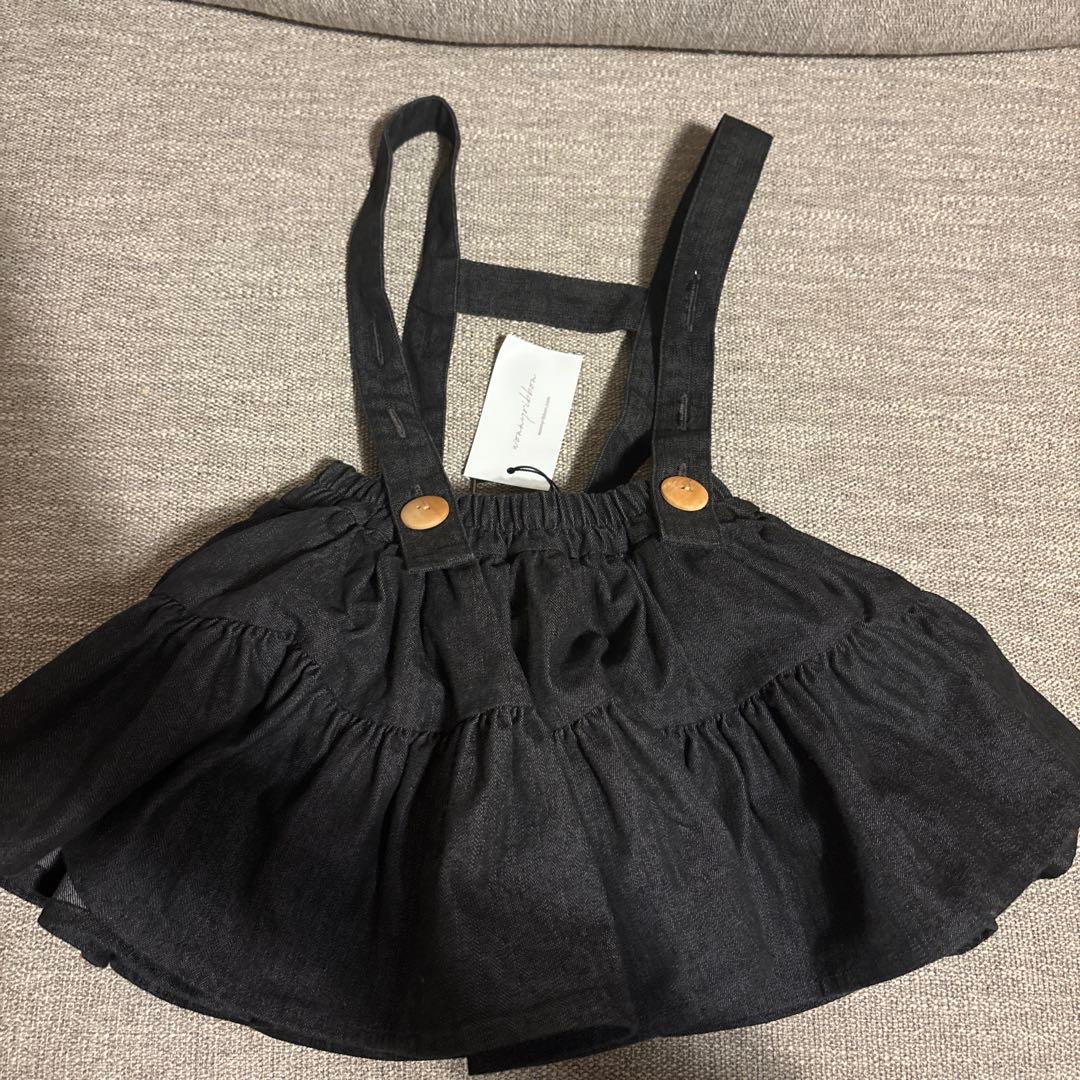 ボトムス wonny ribbon black denim skirt S