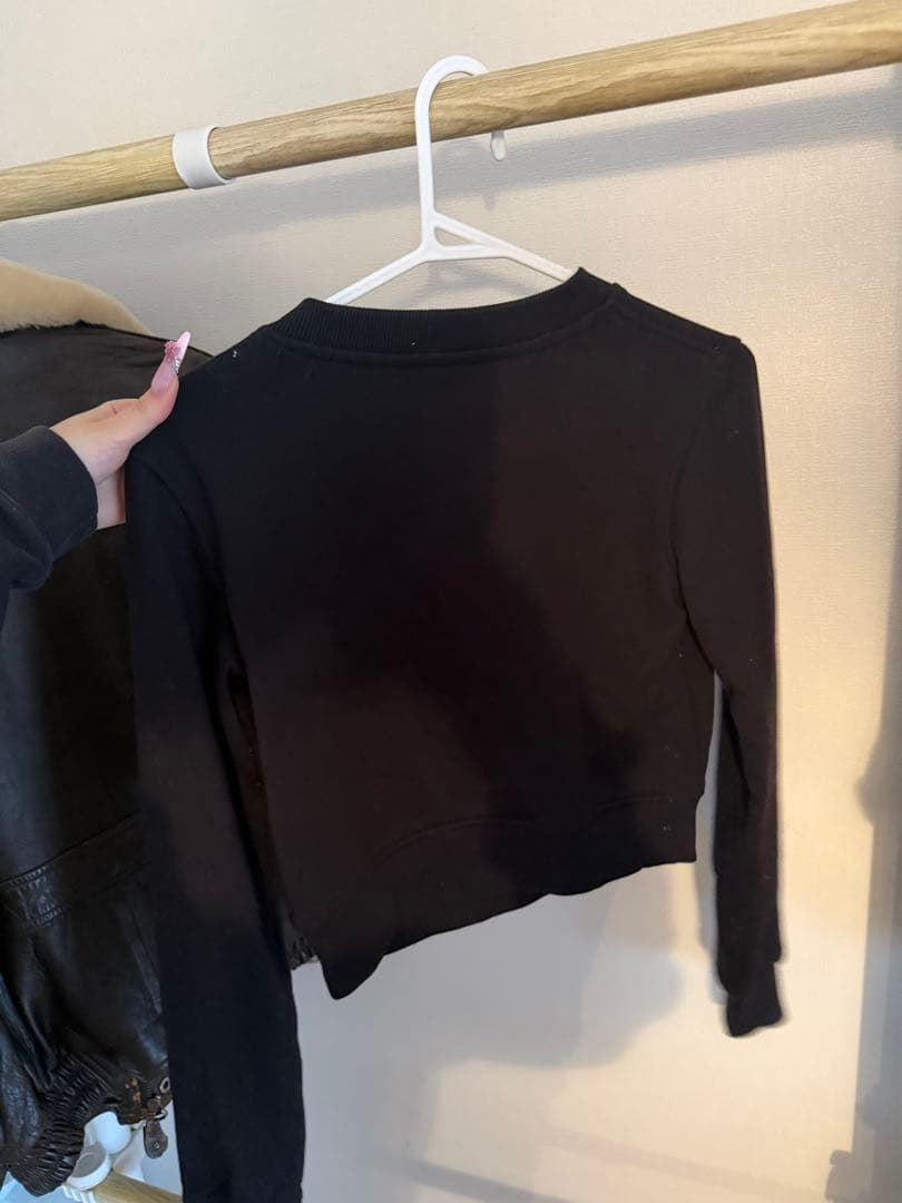 DIESEL ブラック クロップドスウェット S