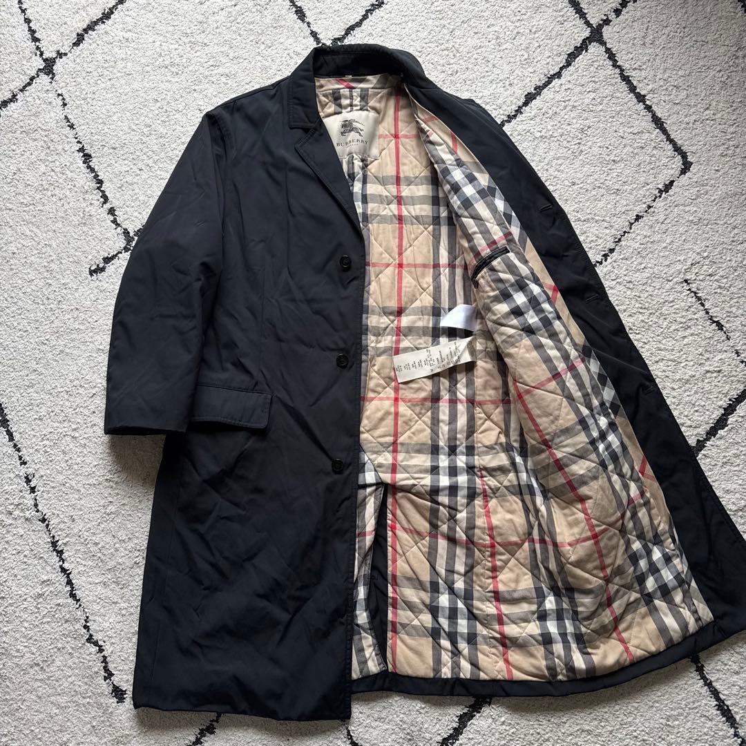近年モデル　バーバリー　チェスターコート　ノバチェック　ブラック　XL