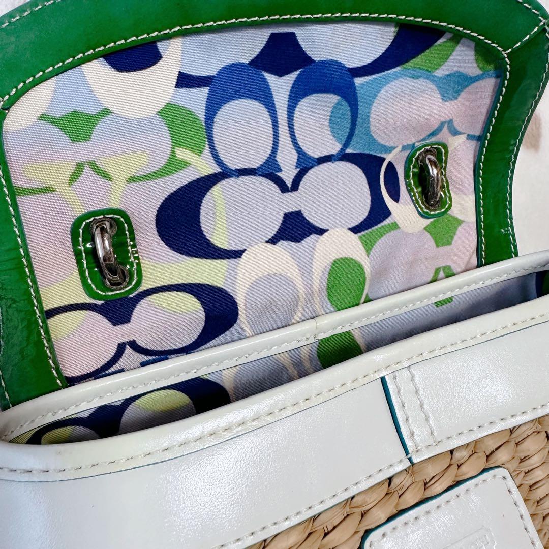 COACH コーチ かごバッグ ソーホー シグネチャー ストロー オールド