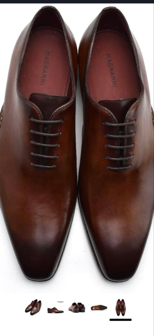 マグナーニレザー ドレスシューズ コニャック サイズ39スペイン製美品