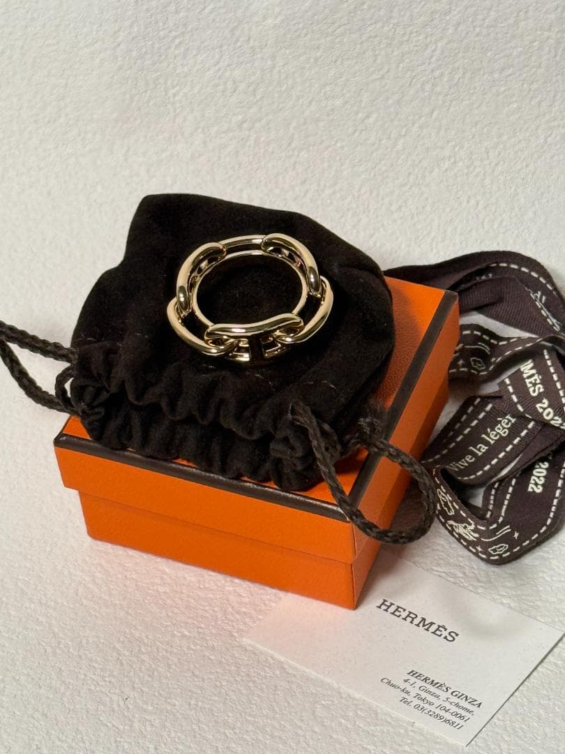 未使用品！　エルメス　スカーフリング　ゴールド　シェーヌダンクル　上品