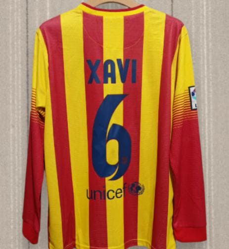 13/14 バルセロナ アウェイ 長袖ユニフォーム 6番 シャビ