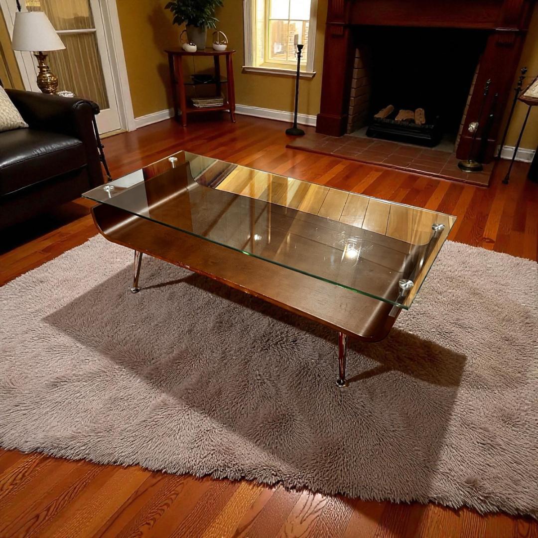 ガラス天板 センターテーブル クローム脚 モダン リビングテーブル ローテーブル