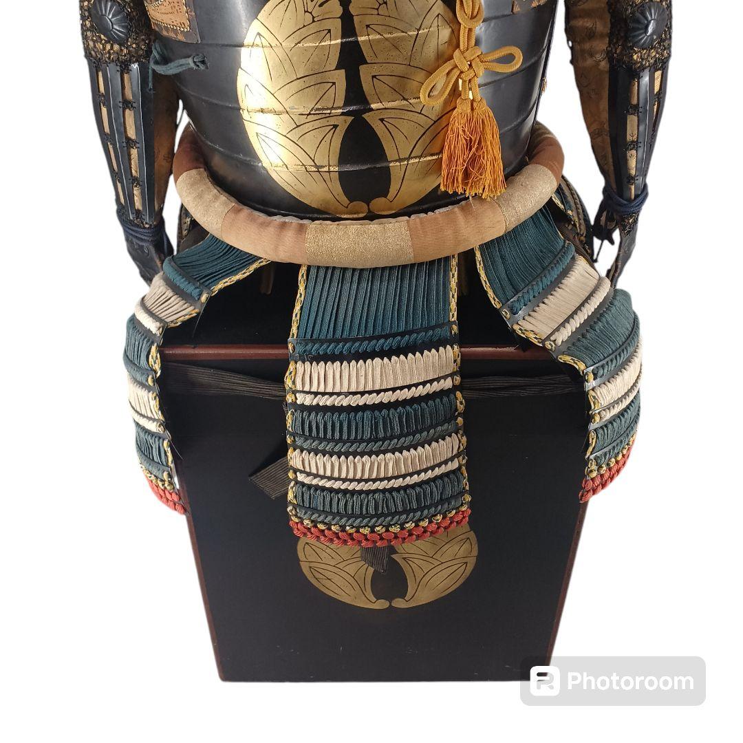 送料込み☆甲冑/等身大/武具【鎧兜一式】木製組み立て式 甲冑展示台付き