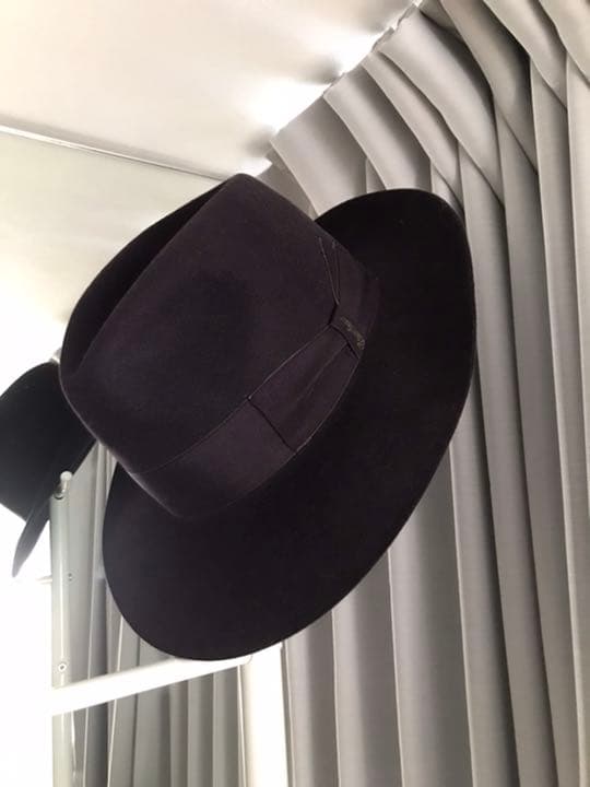 ボルサリーノ アレッサンドリア ワイドブリム　ダークパープル58cm