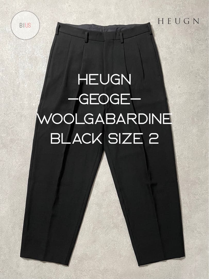 パンツ HEUGN Geoge 2pleated Woolgaba Black 2
