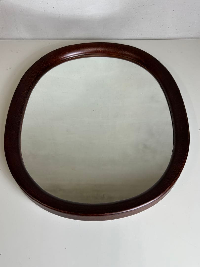 秋田木工 ウォールミラー 鏡 柳宗理 ビンテージ 曲木 ミラー 楕円 オーバル