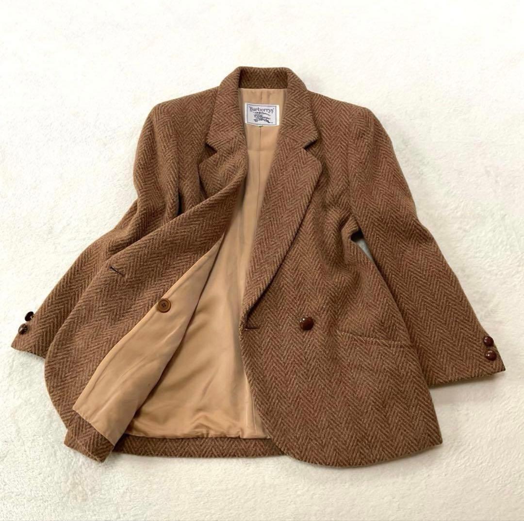 ユ*ス様 【美品】バーバリー テーラードジャケット ヘリンボーン クルミボタン
