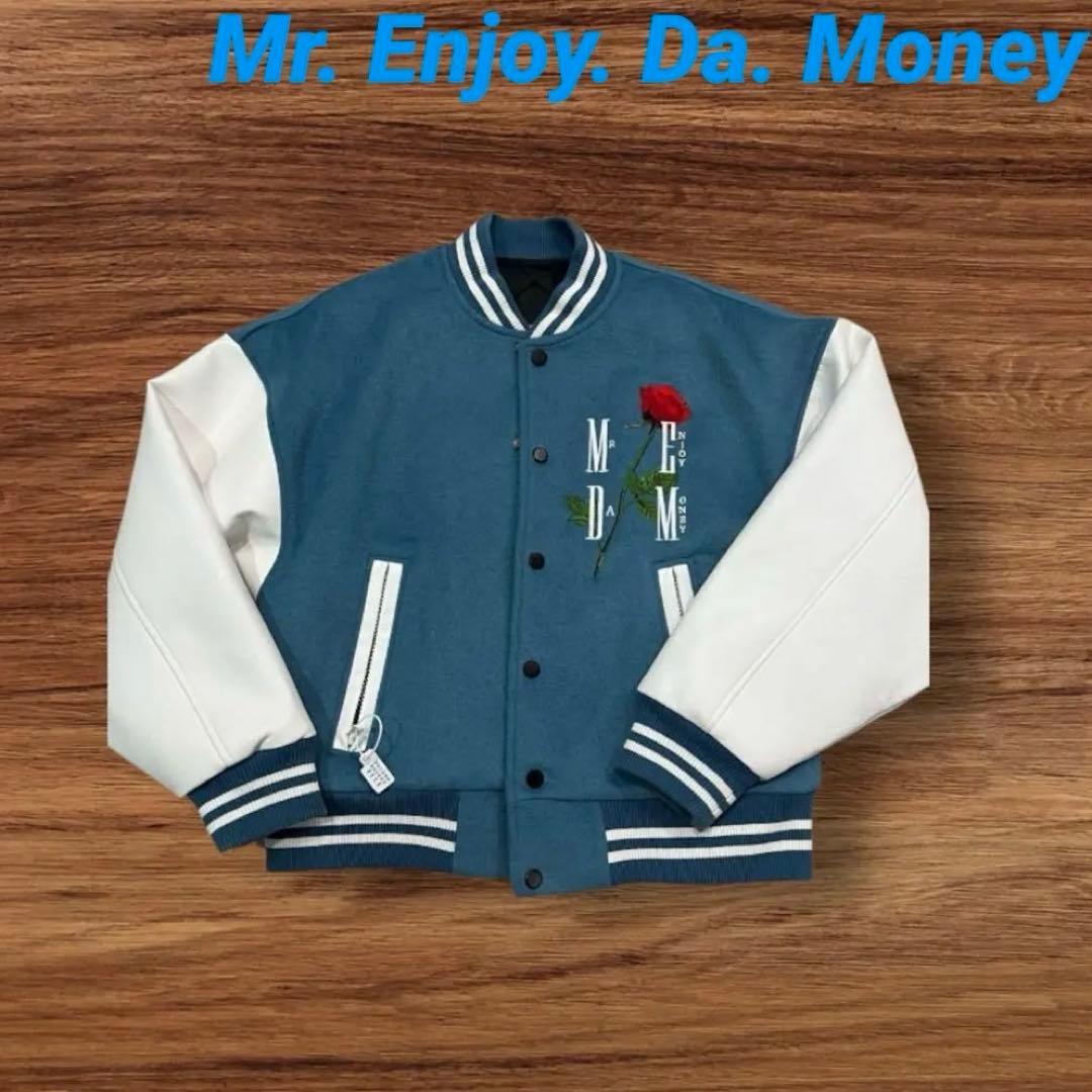 【未使用】MEDM ローズ　スタジャンジャケット　ブルー×ホワイト