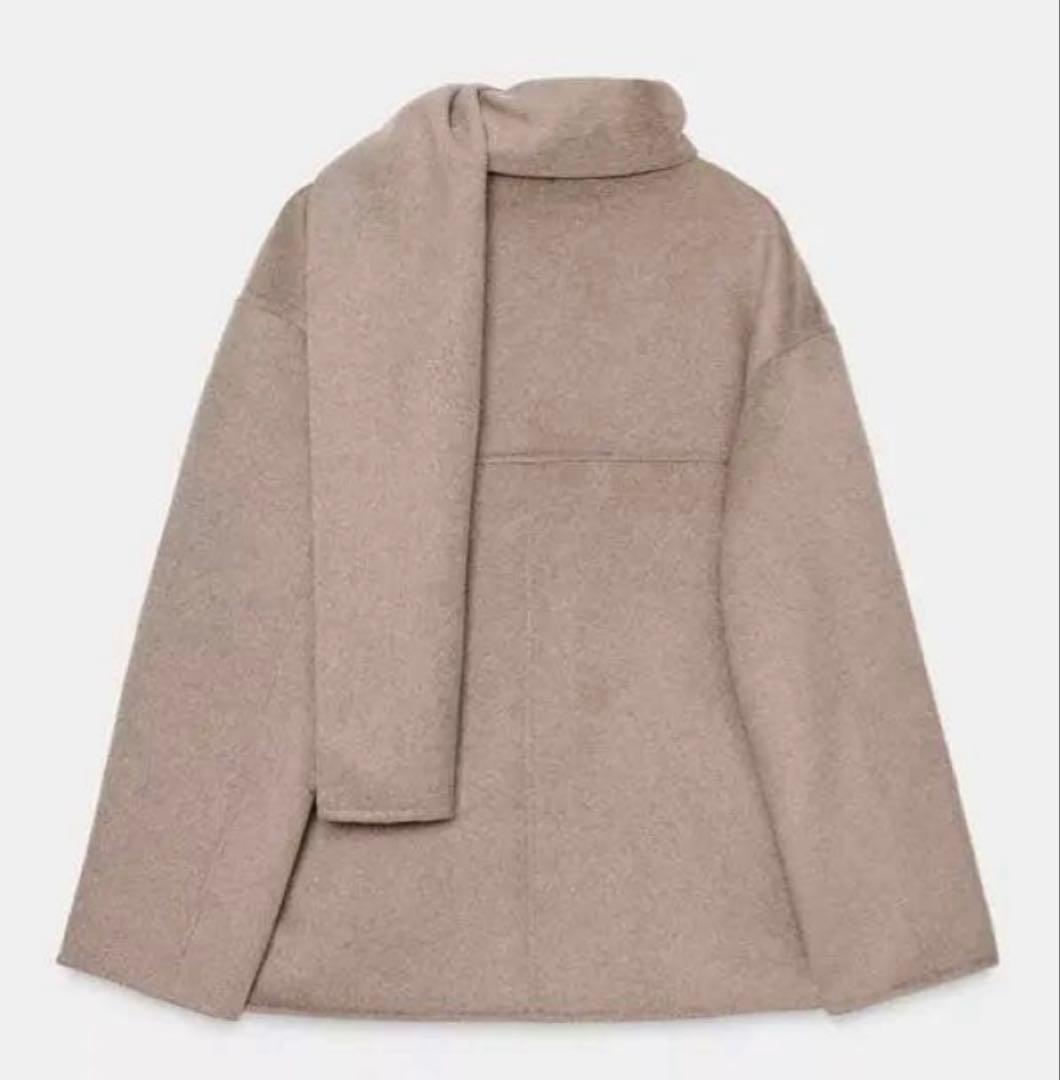 ZARA ウール ショートスカーフコート S