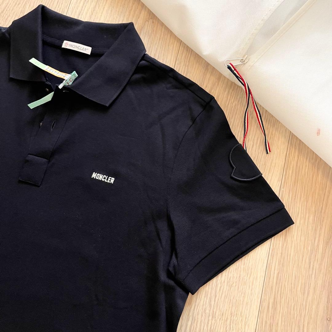 【ハナサク】MONCLER ストレッチポロシャツ ネイビー M