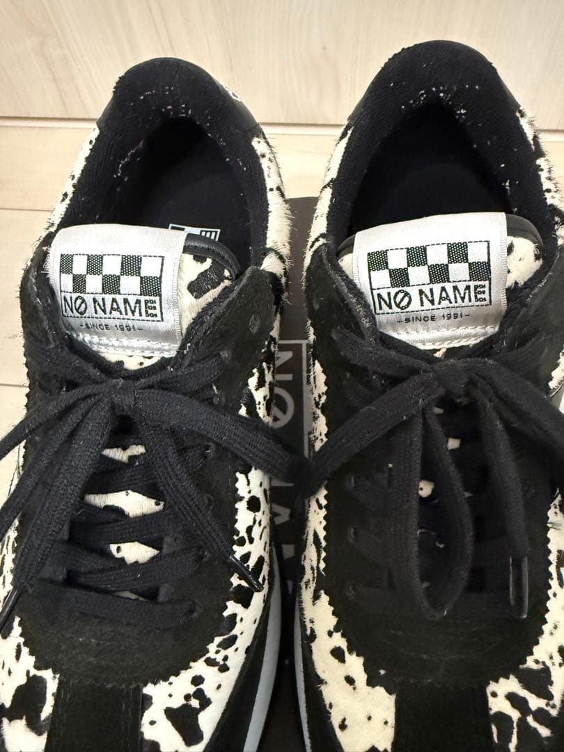 NO NAMEスニーカー 牛革コンビ軽量　ポニーヘア柄フレックスジョガー